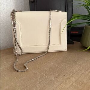 3.1 Phillip Lim Cream Leather Crossbody Bag w/ Silver Chain
